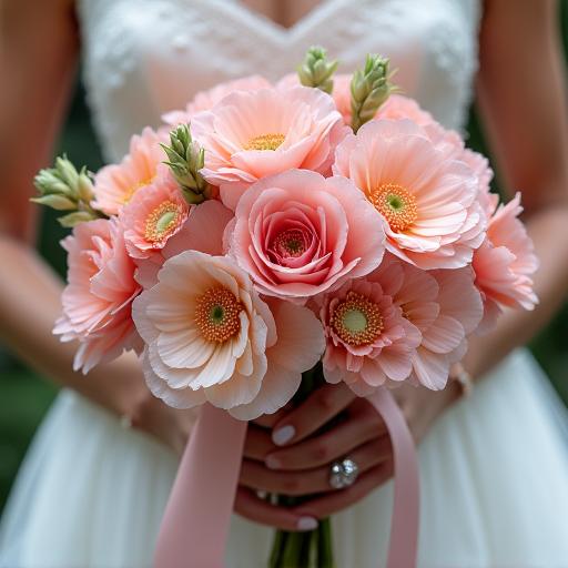 A stunning and unique bridal bouquet with rare flowers.